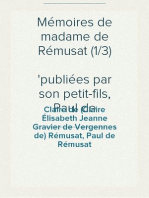 Mémoires de madame de Rémusat (1/3)
publiées par son petit-fils, Paul de Rémusat