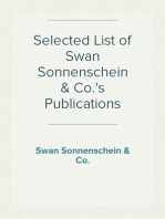 Selected List of Swan Sonnenschein & Co.'s Publications