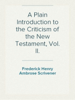 A Plain Introduction to the Criticism of the New Testament, Vol. II.