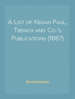 A List of Kegan Paul, Trench and Co.'s Publications (1887)