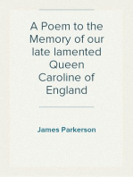 A Poem to the Memory of our late lamented Queen Caroline of England