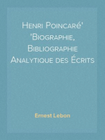 Henri Poincaré
Biographie, Bibliographie Analytique des Écrits