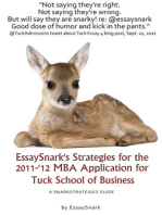 EssaySnark's Strategies for the 2011-'12 MBA Admissions Essays for Tuck School of Business
