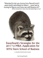 EssaySnark's Strategies for the 2011-'12 MBA Admissions Essays for NYU Stern School of Business