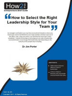 How to Select the Right Leadership Style for Your Team