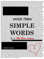 More Than Simple Words Pt. I: The Love Versus