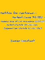 Petition for Certiorari – Patent Case 94-782 - Federal Rule of Civil Procedure 12(h)(3) - Patent Statute 35 USC 261 – Judgment lien Statute 12 USC 1963