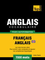 Vocabulaire Français-Anglais britannique pour l'autoformation: 7000 mots