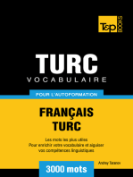Vocabulaire Français-Turc pour l'autoformation: 3000 mots