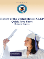 History of the United States I CLEP Quick Prep Sheet
