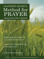 Matthew Henry's Method for Prayer (KJV 1st Person Version)