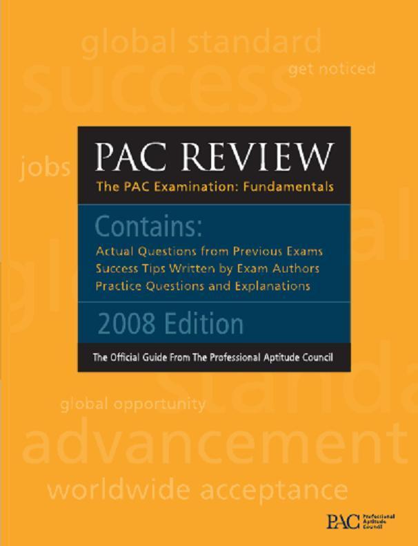 Professional Aptitude Council Official Guide: PAC Exam Review: PAC IT ...