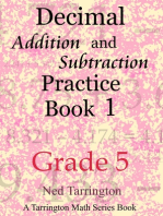 Decimal Addition and Subtraction Practice Book 1, Grade 5