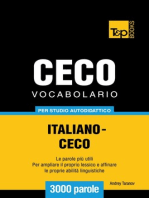 Vocabolario Italiano-Ceco per studio autodidattico: 3000 parole