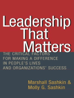 Leadership That Matters: The Critical Factors for Making a Difference in People's Lives and Organizations' Success