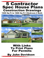 5 Contractor Spec House Plans Blueprints Construction Drawings 1200 Sq Ft to 1800 Sq Ft 3 Bedroom 2 Bath