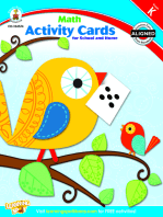 Math Activity Cards for School and Home, Grade K