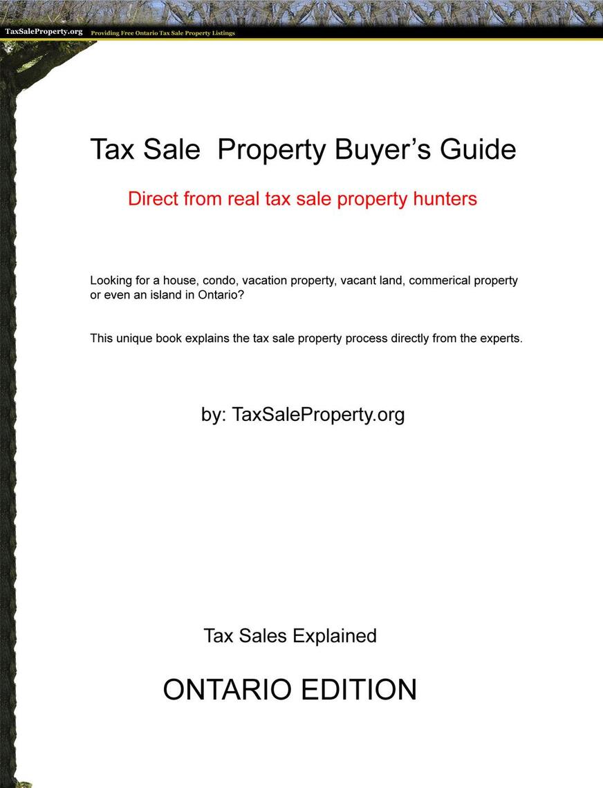 Ontario Tax Sale Property Buyer's Guide by (Ebook) Read free for 30 days