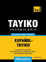 Vocabulario Español-Tayiko: 3000 palabras más usadas