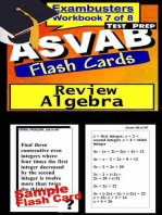 ASVAB Test Prep Algebra Review--Exambusters Flash Cards--Workbook 7 of 8