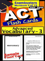 ACT Test Prep Advanced Vocabulary Review--Exambusters Flash Cards--Workbook 3 of 13: ACT Exam Study Guide