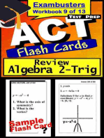 ACT Test Prep Algebra 2-Trig Review--Exambusters Flash Cards--Workbook 9 of 13: ACT Exam Study Guide