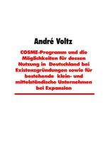 COSME-Programm und die Möglichkeiten für dessen Nutzung in Deutschland bei Existenzgründungen sowie für bestehende klein- und mittelständische Unternehmen bei Expansion