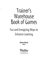 The Trainer's Warehouse Book of Games: Fun and Energizing Ways to Enhance Learning