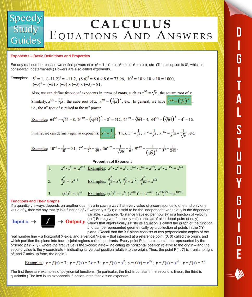 Calculus Equations And Answers (Speedy Study Guides) by Speedy ...