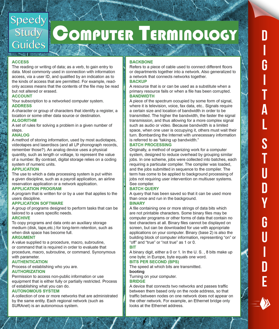 Computer Terminology (Speedy Study Guides) by MDK Publishing Book