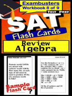 SAT Test Prep Algebra Review--Exambusters Flash Cards--Workbook 8 of 9