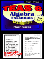 TEAS 6 Test Prep Algebra Review--Exambusters Flash Cards--Workbook 2 of 5: TEAS 6 Exam Study Guide