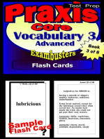 PRAXIS Core Test Prep Advanced Vocabulary 3 Review--Exambusters Flash Cards--Workbook 3 of 8: PRAXIS Exam Study Guide