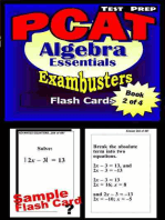 PCAT Test Prep Algebra Review--Exambusters Flash Cards--Workbook 2 of 4: PCAT Exam Study Guide