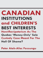 Canadian Institutions And Children�s Best Interests