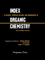Index to Reviews, Symposia Volumes and Monographs in Organic Chemistry: For the Period 1940-1960