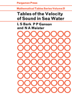 Tables of the Velocity of Sound in Sea Water: Mathematical Tables Series