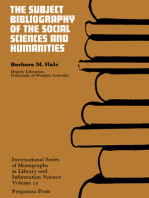 The Subject Bibliography of the Social Sciences and Humanities: International Series of Monographs in Library and Information Science
