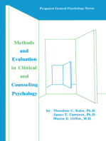 Methods and Evaluation in Clinical and Counseling Psychology: Pergamon General Psychology Series