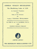 Andreas Vesalius Bruxellensis: The Bloodletting Letter of 1539: An Annotated Translation and Study of the Evolution of Vesalius's Scientific Development