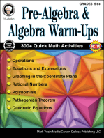 Pre-Algebra and Algebra Warm-Ups, Grades 5 - 8