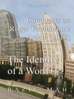 Comments on Roger Teichmann’s Article (2016) The Identity of a Word