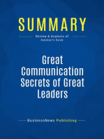 Great Communication Secrets of Great Leaders (Review and Analysis of Baldoni's Book)