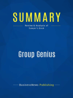 Group Genius (Review and Analysis of Sawyer's Book)