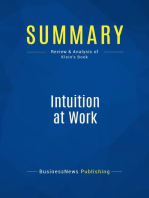 Intuition at Work (Review and Analysis of Klein's Book)