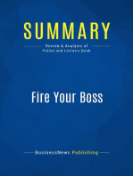 Fire Your Boss (Review and Analysis of Pollan and Levine's Book)