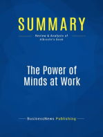 The Power of Minds at Work (Review and Analysis of Albrecht's Book)