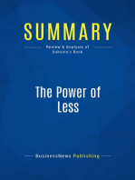 The Power of Less (Review and Analysis of Babauta's Book)
