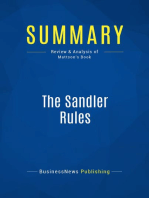 The Sandler Rules (Review and Analysis of Mattson's Book)