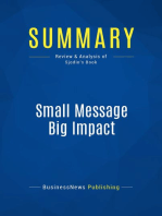 Small Message Big Impact (Review and Analysis of Sjodin's Book)